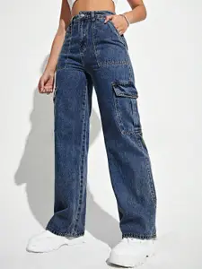 TYFFYN Women Jean Flared High-Rise Light Fade Stretchable Jeans