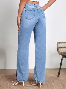 TYFFYN Women Cotton Flared High-Rise Highly Distressed Stretchable Jeans