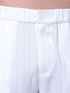 The Indian Garage Co Men Textured Loose Fit Mid-Rise Regular Trousers