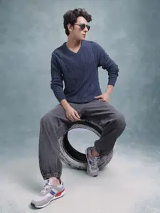 The Roadster Lifestyle Co. Solid Cable Knit Pullover