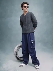 The Roadster Lifestyle Co. Solid Cable Knit Pullover