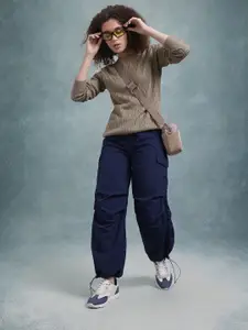 The Roadster Lifestyle Co. Solid Open Knit Pullover