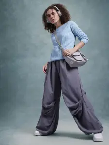 The Roadster Lifestyle Co. Self Design Open Knit Longline Pullover