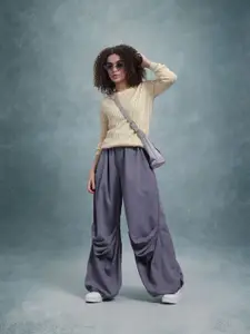 The Roadster Lifestyle Co. Self Design Open Knit Longline Pullover