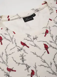 Kryptic Women Printed Cotton Knee Length Nightdress