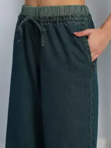 GUTI Women Baggy Low-Rise Cotton Jeans