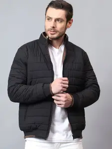 Cantabil Men Mock Collar Solid Casual Reversible Padded Jacket