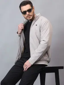 Cantabil Men Mock Collar Solid Casual Bomber Jacket