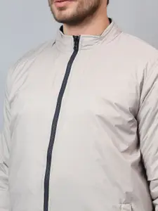 Cantabil Men Mock Collar Solid Casual Reversible Padded Jacket