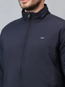 Cantabil Men Mock Collar Solid Casual Reversible Bomber Jacket