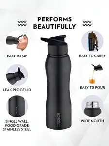 BOROSIL Grip-n-Sip Maroon 3 Pieces Stainless Steel Single Wall Vaccum Water Bottle 750 ml