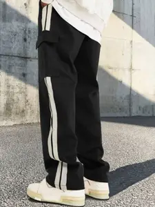 MASCARI Men Striped Mid Rise Track Pants