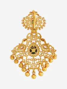 Kushal's Fashion Jewellery Embellished Bridal Gold-Plated Peacock Shaped Pendants
