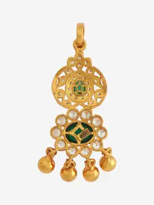 Kushal's Fashion Jewellery Embellished Bridal Gold-Plated Teardrop Shaped Pendants