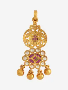Kushal's Fashion Jewellery Embellished Bridal Gold-Plated Teardrop Shaped Pendants