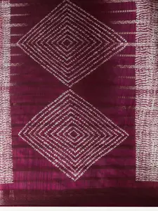 Sangria Women Bandhani Printed Woven Design Zari Saree