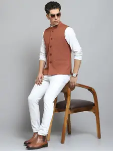 Monte Carlo Men Self Design Woollen Sleeveless Lightweight Outdoor Tailored Jacket