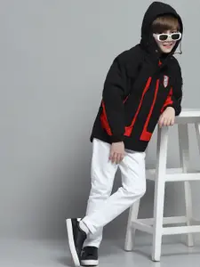 Monte Carlo Boys Hooded Colourblocked Casual Lightweight Padded Jacket