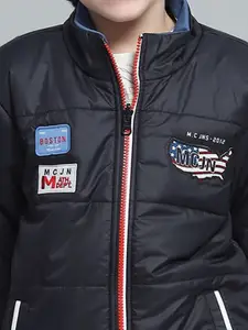 Monte Carlo Boys Mock Collar Striped Casual Reversible Bomber Jacket