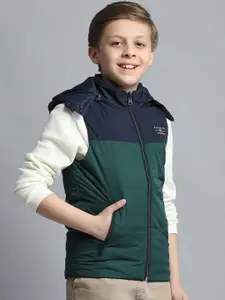 Monte Carlo Boys Hooded Colourblocked Casual Lightweight Gilet Jacket