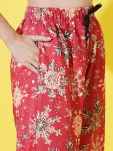 FFLIRTYGO Women Printed Straight-Leg Lounge Pants