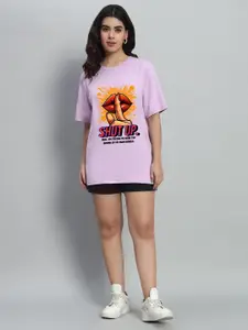 N1F FASHION Women Graphic Printed Round Neck Cotton Relaxed Fit T-shirt