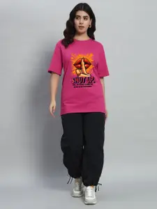 N1F FASHION Women Graphic Printed Round Neck Cotton Relaxed Fit T-shirt