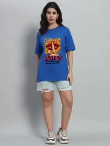 N1F FASHION Women Graphic Printed Round Neck Cotton Relaxed Fit T-shirt