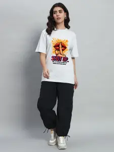 N1F FASHION Women Graphic Printed Round Neck Cotton Relaxed Fit T-shirt