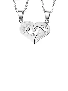 DressBerry Sweetheart Sparkle Heart Pendant With Chain