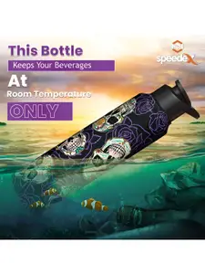 Speedex Black & Purple Stainless Steel Water Bottle 1L Each