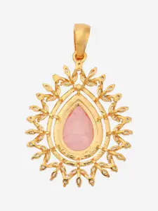 Kushal's Fashion Jewellery Rose Gold-Plated CZ-Stone Embellished Bridal Floral Finger Ring