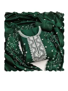 HMP Fashion Floral Embroidered Cotton Silk Unstitched Dress Material