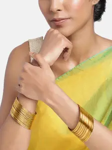 Peora Set Of 36 Gold Plated Metal Bangles