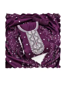 HMP Fashion Floral Embroidered Cotton Silk Unstitched Dress Material