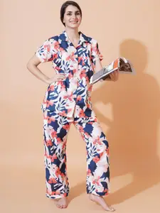 FFLIRTYGO  Women Floral Printed Night suit