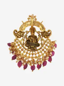 Kushal's Fashion Jewellery Embellished Bridal 92.5 Silver CZ- Lakshmi Goddess Pendant