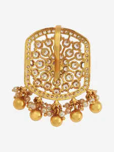 Kushal's Fashion Jewellery Embellished Bridal 92.5 Silver Gold-Plated CZ-Stone Pendant