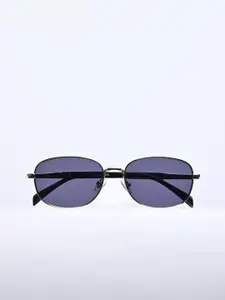 Snitch Men Retro Oval Gold Sunglasses