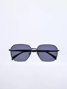 Snitch Men Rectangle Sunglasses with UV Protected Lens SN0107-Silver