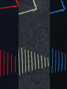 HRX by Hrithik Roshan Men Pack Of 3 Striped Ankle Length Socks