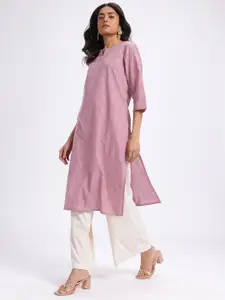 Anouk Floral Printed Pure Cotton A-Line Kurta