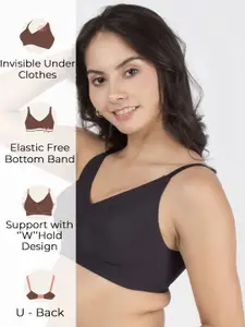 Dressberry Lightly Padded Invisi-Fit Elastic-Free Bottom Band Seamless Bonded Bra