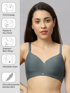 Soie Women Full Coverage Padded Non-Wired Ultra Soft Seamless Bra