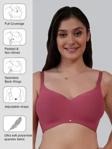 Soie Women Full Coverage Padded Non-Wired Ultra Soft Seamless T-shirt Bra