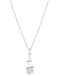 DressBerry Silver-Plated American Diamond Studded Claw Pendants With Chains