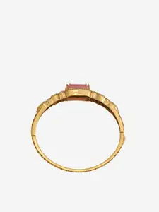 Kushal's Fashion Jewellery  Pink Victorian-Plated Cubic Zircon -Studded Bangle