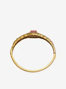 Kushal's Fashion Jewellery  Pink Victorian-Plated Cubic Zircon -Studded Bangle