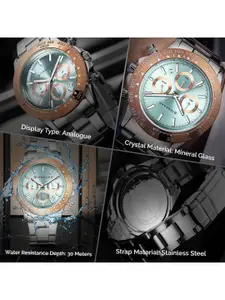 GIORDANO Men Mother of Pearl Dial & Stainless Steel Bracelet Style Straps Analogue Watch GZ-50116-33