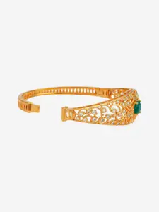Kushal's Fashion Jewellery Gold-Plated Zircon-Studded Bangle